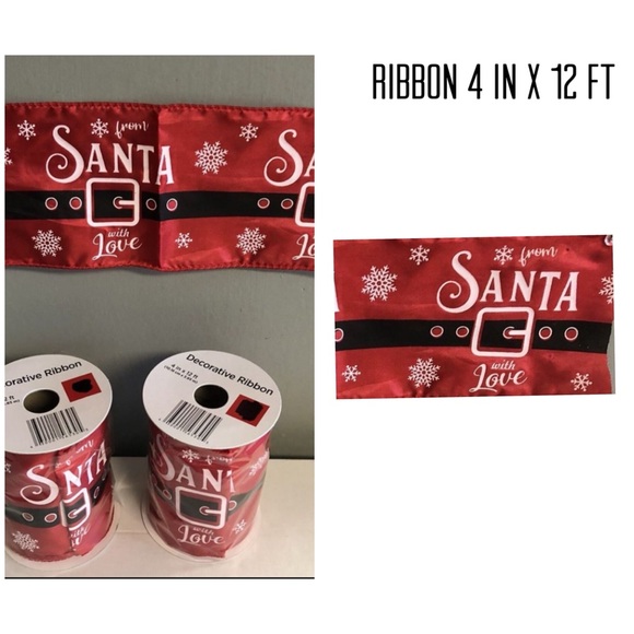 Celebrate It Other - Wired ribbon with Santa Claus print on it